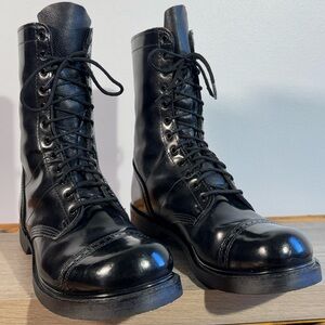 Corcoran Men’s Black Leather Size 11.5 D Paratrooper Jump Boots 975 Made in USA